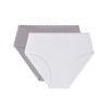 Набор хлопковых трусов Dim BODY TOUCH 0DFP (2 шт) белый и серый, Цвет: белый/серый, Размеры: XXS/XS, изображение 3