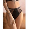 Трусы стринги высокие Kris Line PANTHER stringi high waist, Цвет: черный+бежевый, Размеры: M