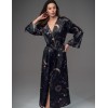 Длинный халат из шёлка Mia-Amore GALATEYA 4469, Цвет: черный, Размеры: 2XL/3XL