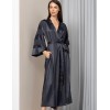Атласный длинный халат Mia-Amore ILONA 7549 графит, Цвет: графит, Размеры: S/M