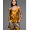 Атласный комплект топ + шорты Mia-Amore INNA 7522, Цвет: бронзовый, Размеры: 2XL