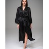 Атласный халат большого размера Mia-Amore JOANNA 7319 черный, Цвет: черный, Размеры: 2XL/3XL