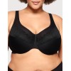 Бюстгальтер минимайзер Glamorise GI9003 черный, Цвет: черный, Размеры: 100E