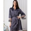Короткий шёлковый халат Mia-Amore ALETTA 4443, Цвет: антрацит, Размеры: S/M