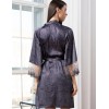 Короткий шёлковый халат Mia-Amore ALETTA 4443, Цвет: антрацит, Размеры: S/M, изображение 2