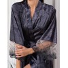Длинный шёлковый халат Mia-Amore ALETTA 4449, Цвет: антрацит, Размеры: 2XL/3XL, изображение 4