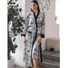Длинный халат-кимоно Mia-Amore CHARLINE 4099, Цвет: черно-белый, Размеры: 2XL/3XL