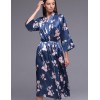 Длинный атласный халат Mia-Amore VIOLA 7509, Цвет: синий, Размеры: 4XL/5XL