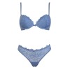 Комплект Sielei ROSES LACE 76243 пуш-ап + стринги denim, Цвет: denim (голубой), Размеры: 75B, изображение 2