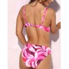 Пляжный купальник пуш-ап + слип Jolidon FR233i, Цвет: розовый принт, Размеры: 70C, изображение 2