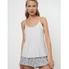 Пижама топ + шорты Aruelle BELLA, Цвет: белый/серый, Размеры: S