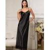 Длинная атласная сорочка Mia-Amore ADALIN 7551, Цвет: черный, Размеры: M