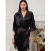 Атласный халат с кружевом Mia-Amore ADALIN 7553, Цвет: черный, Размеры: 2XL/3XL, изображение 3