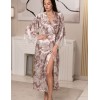 Длинный шелковый халат Mia-Amore NINELLE 4259 латте, Цвет: латте, Размеры: 4XL/5XL, изображение 2