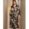 Шёлковый длинный халат Mia-Amore ELMIRA 4269, Цвет: черный, Размеры: 2XL/3XL