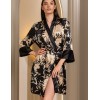Натуральный шёлковый халат Mia-Amore ELMIRA 4263, Цвет: черный, Размеры: 2XL/3XL
