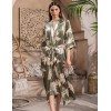 Длинный шёлковый халат Mia-Amore LORENSA 4249, Цвет: оливковый, Размеры: 2XL/3XL, изображение 3