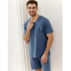 Пижама мужская с шортами Taro 3397/3398/3399 HENRY, Цвет: джинс, Размеры: 4XL, изображение 2
