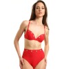 Красный купальник пуш-ап с высокими плавками Jolidon FR106U, Цвет: красный, Размеры: 80B
