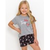 Пижама для девочек с шортами Taro 2894/2895/2896 RELAX, Цвет: серый/черный, Размеры: 110