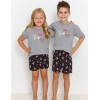 Пижама для мальчиков с шортами Taro 2897/2898/2899 RELAX, Цвет: серый/черный, Размеры: 110, изображение 2