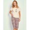 Пижама с бриджами Taro 3320/3362 CHRISSY, Цвет: персиковый/леопард, Размеры: M