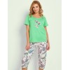Пижама женская с бриджами Taro 3344/3372/3373 LIA, Цвет: салатовый/мульти, Размеры: 2XL