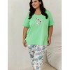 Пижама женская с бриджами Taro 3344/3372/3373 LIA, Цвет: салатовый/мульти, Размеры: 2XL, изображение 2