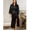 Атласный запашной халат Mia-Amore ADALIN 7559, Цвет: черный, Размеры: 2XL/3XL, изображение 3
