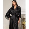 Атласный запашной халат Mia-Amore ADALIN 7559, Цвет: черный, Размеры: 2XL/3XL, изображение 4