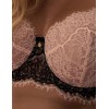 Кружевной бюстгальтер Kinga GINA 1189-SC розовый с черным, Цвет: розовый+черный, Размеры: 75E, изображение 3