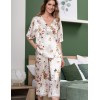 Шёлковая пижама с бриджами Mia-Amore VIKKI 4626, Цвет: молочный, Размеры: 3XL