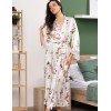 Длинный шёлковый халат Mia-Amore VIKKI 4629, Цвет: молочный, Размеры: 4XL/5XL