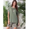 Пижама футболка с шортами Lormar ITACA 652585CO verde army, Цвет: verde army (хаки), Размеры: S