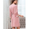 Домашний трикотажный халат Mia-Amore MARIA 1723 пудра, Цвет: пудра, Размеры: 2XL/3XL, изображение 2