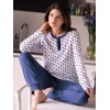 Хлопковая пижама с брюками Sielei LOVE LO15 blu, Цвет: blu (синий), Размеры: S
