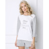 Пижама с шортами Aruelle DREAMY WHITE, Цвет: серый/белый, Размеры: M