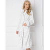 Теплый плюшевый халат  Aruelle GLAMOUR WHITE, Цвет: белый/серый, Размеры: XL
