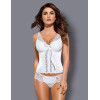 Корсет c трусиками Obsessive ETHERIA CORSET, Цвет: белый, Размеры: S/M