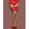 Чулки Obsessive SECRED STOCKINGS телесный/красный, Цвет: телесный/красный, Размеры: S/M