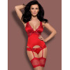 Корсет c трусиками Obsessive SECRED CORSET, Цвет: красный, Размеры: S/M