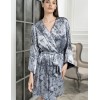Халат шёлковый короткий Mia-Amore ARGENTA 4233, Цвет: стальной, Размеры: 2XL/3XL, изображение 4