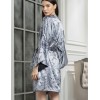 Халат шёлковый короткий Mia-Amore ARGENTA 4233, Цвет: стальной, Размеры: 2XL/3XL, изображение 2