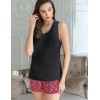 Атласная пижама майка с шортами Mia-Mella CHESTER 7375, Цвет: красный+черный, Размеры: 2XL, изображение 4
