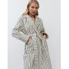 Полосатый женский халат Aruelle LANA, Цвет: кремовый/чёрный, Размеры: S