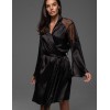 Шёлковый натуральный халат Mia-Amore MERLOT 4743 черный, Цвет: черный, Размеры: 2XL/3XL, изображение 3