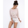 Хлопковая пижама с шортами Sensis LAMA, Цвет: бежевый, Размеры: M, изображение 2