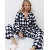 Фланелевая пижама с брюками Aruelle ANGELICA, Цвет: чёрный/белый, Размеры: XS