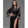 Длинный запашной халат Mia-Amore ADELAIDA 4709 черный, Цвет: черный, Размеры: 2XL/3XL, изображение 4