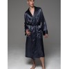 Мужской шёлковый халат Mia-Amore MARYGOLD 4633, Цвет: темно-синий, Размеры: 4XL/5XL